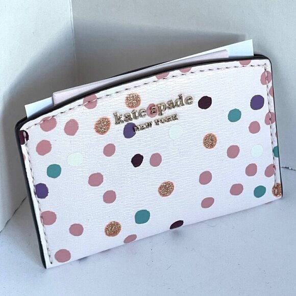 Kate Spade Rose Gold Trio Crossbody Set Wallet Pouch Glitter Makeup Card Case - Picture 8 of 10